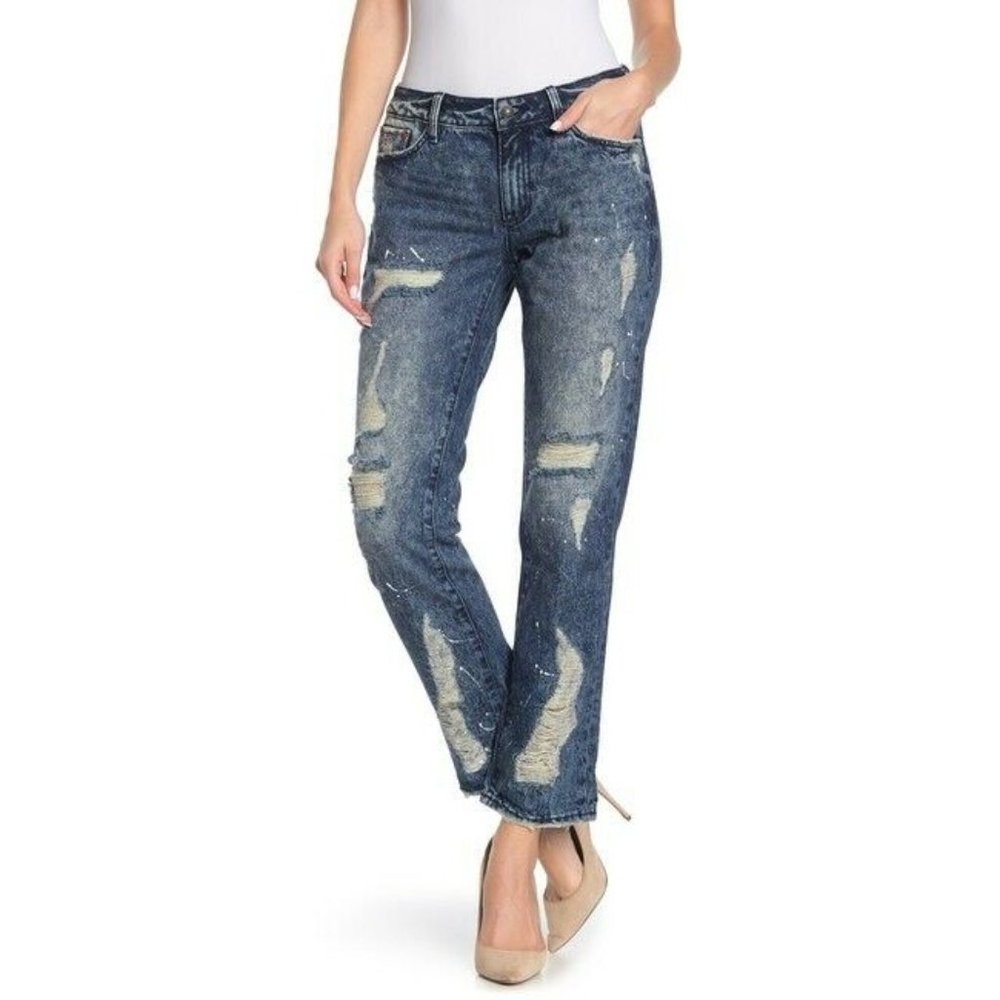 Rock Revival Sz. 29/8 Remix by Rock Revival Slouchy Straight Jeans Distressed